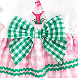 First Birthday Golf Bubble for Girls - Reversible Pink Gingham Skirted Bubble Outfit Baby One-Pieces Seven Lantern Lane Size: 12M