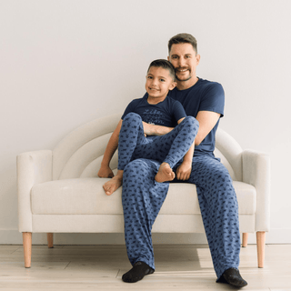 Bamboo Short Sleeve Graphic Tee Pajama Set - Denim Tractors & Windmills KicKee Pants Size: 2T