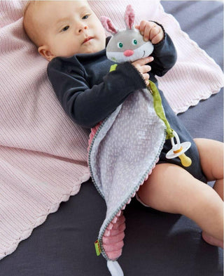Bunny Lovey Baby Blankie Swaddling & Receiving Blankets Plush Baby HABA USA