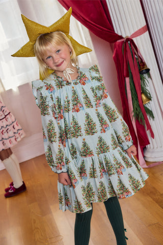 Cotton Harper Dress - Trees and Presents