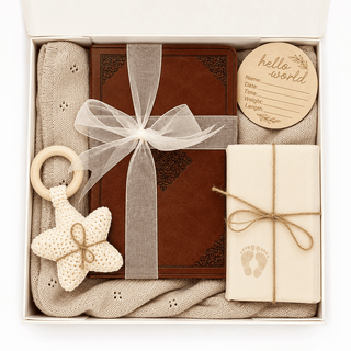 Christian Newborn Baby Gift Box, Oatmeal - Prayer Keepsake Set - Heaven in the Room™ Baby Gift Set Baby Riddle Bible Edition: Included - Classic Keepsake Bible