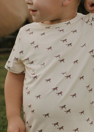 Bamboo Short Set - Wild Horses Short Set forever french baby Size: 2/3 Years
