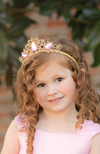 Bailey and Ava Princess Crowns and Wand Gift Set - Gold & Pink | Baby Riddle