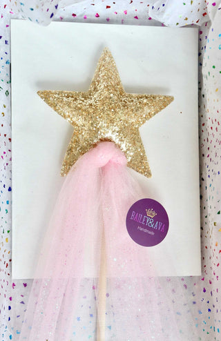 Bailey and Ava Princess Crowns and Wand Gift Set - Gold & Pink | Baby Riddle