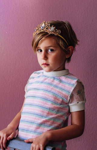 Bailey and Ava Princess Crowns and Wand Gift Set - Gold & Pink | Baby Riddle