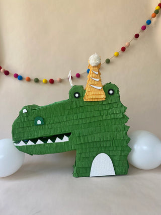 🐊 Party Alligator Piñata – Handmade Alligator Party Decoration, Candy Holder Piñata mamaspinatas