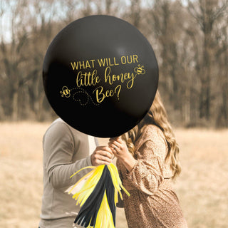 What Will Our Little Honey Bee? Gender Reveal Balloon Kit Balloons Baby Riddle With or Without Balloon Stand?: Balloon (No Stand)