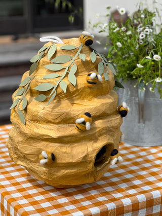 🐝 Honey Beehive Piñata – Handmade 24” Bee Party Decoration & Candy Holder Piñata mamaspinatas