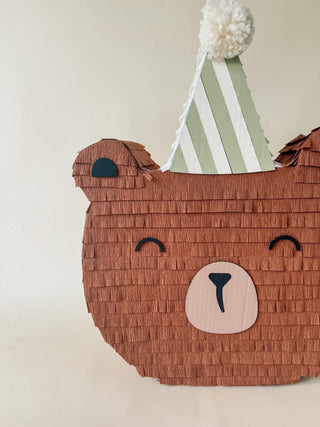 🐻 Birthday Bear Piñata – Handmade Party Decoration for Kids, Candy Holder Piñata mamaspinatas
