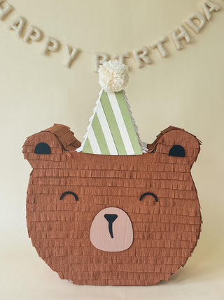 🐻 Birthday Bear Piñata – Handmade Party Decoration for Kids, Candy Holder Piñata mamaspinatas