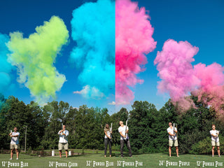 32" Push-Button Gender Reveal Popper – Assorted Pink & Blue Colors, Unique Confetti Powder Streamer Mix for Stunning Gender Reveal Ideas Party Supplies Baby Riddle Primary color: Pink Assortment Size & Contents: 12" Powder Only
