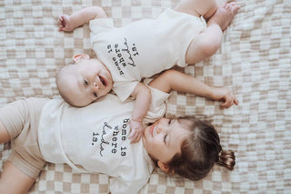 Organic Cotton Short Sleeve Bodysuit - Home is Where Dada Is Short Sleeve Onesie Tenth & Pine Color: Black Size: 0-3M