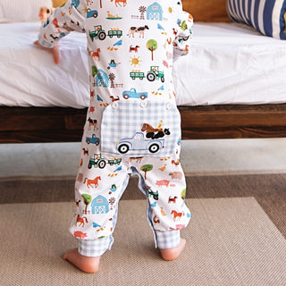 Farm Truck Romper Romper Seven Lantern Lane Size: 3M