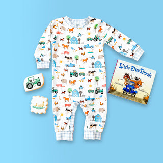 Farm Truck Romper Romper Seven Lantern Lane Size: 3M