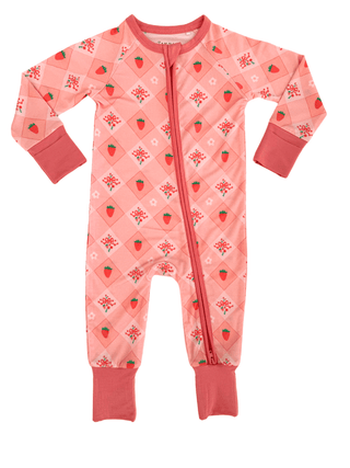 In My Jammers Bamboo Convertible Footie Romper - Berry Cute | Baby Riddle