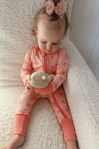 In My Jammers Bamboo Convertible Footie Romper - Berry Cute | Baby Riddle
