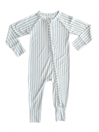 In My Jammers Convertible Footie Romper - Blue Stripe | Baby Riddle