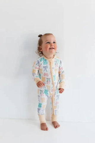 In My Jammers Convertible Footie Romper - Easter Bows | Baby Riddle