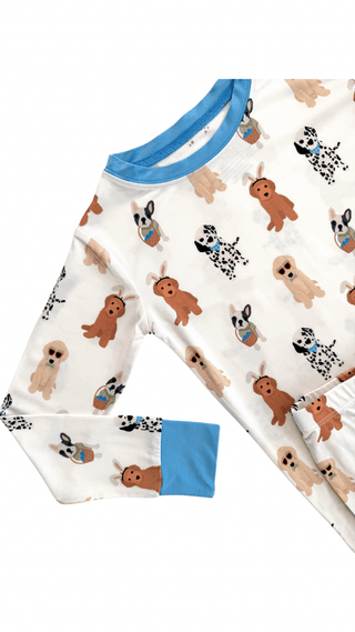 In My Jammers Long Sleeve Pajama Set - Blue Easter Pups | Baby Riddle