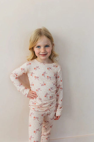 In My Jammers Long Sleeve Pajama Set - Ditsy Bow | Baby Riddle