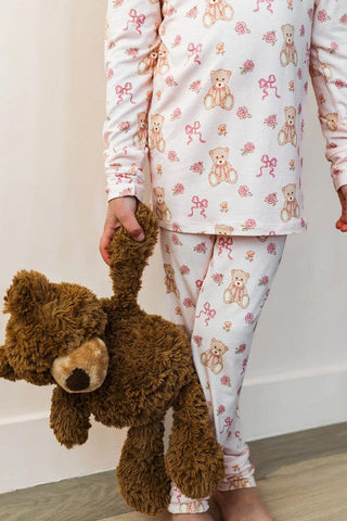 In My Jammers Long Sleeve Pajama Set - Teddy Bear and Bows | Baby Riddle