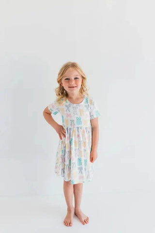In My Jammers Short Sleeve Twirl Dress - Easter Bows | Baby Riddle