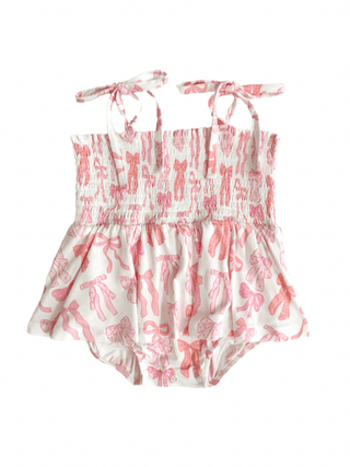 In My Jammers Smocked Bubble Romper - Spring Floral Bows | Baby Riddle