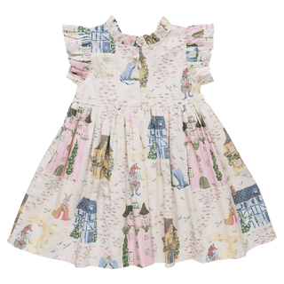 Cotton Jennifer Dress - Whimsical Castle Pink Chicken Size: 2T
