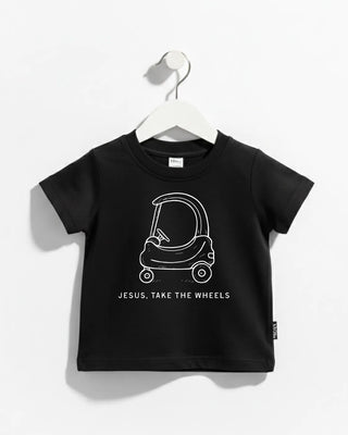 Cotton Jesus Take the Wheels Cozy Coupe Tee - Black