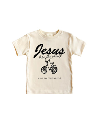 Cotton Jesus Take The Wheels Kids Tee - Beige