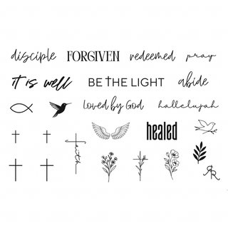 Jesus Temporary Tattoos - Forgiven Ryan & Rose