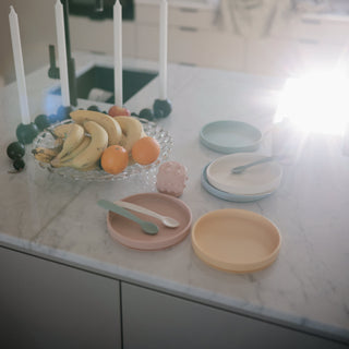 Classic Silicone Suction Plate silicone tableware Mushie Color: Shifting Sand