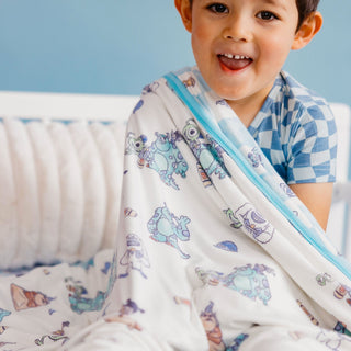Three-Layer Jumbo Quilt Blanket - Monsters, Inc. Medley Copper Pearl Size: One Size