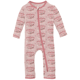 Bamboo Coverall with 2-Way Zipper - Baby Rose Fair CarouselKicKee PantsSize: 9-12 Months