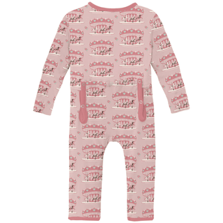 Bamboo Coverall with 2-Way Zipper - Baby Rose Fair CarouselKicKee PantsSize: 9-12 Months
