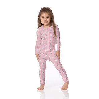 Bamboo Coverall with 2-Way Zipper - Cake Pop Boba KicKee Pants Size: 9-12 Months