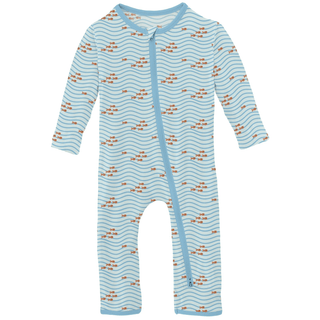 Bamboo Coverall with 2-Way Zipper - Fresh Air Little Fishy KicKee Pants Size: 9-12 Months
