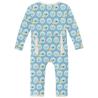 Bamboo Coverall with 2-Way Zipper - Seaside Blue Porthole Rubber Ducky KicKee Pants Size: 9-12 Months