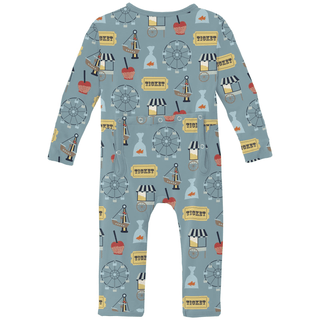 Bamboo Coverall with 2-Way Zipper - Stormy Sea Fall FairKicKee PantsSize: 9-12 Months