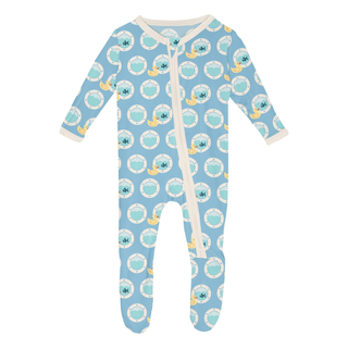 Bamboo Footie with 2-Way Zipper - Seaside Blue Porthole Rubber Ducky KicKee Pants Size: Newborn