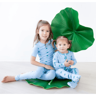 Bamboo Footie with 2-Way Zipper - Seaside Blue Frogs & Flies Baby & Toddler Sleepwear KicKee Pants Size: Newborn