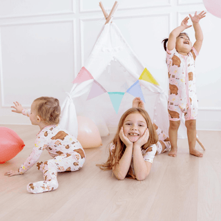 Bamboo Footie with 2-Way Zipper - Shrinking Violet Forest Party Baby & Toddler Sleepwear KicKee Pants Size: Newborn