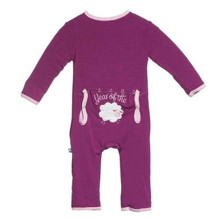 Bamboo Applique Coverall - Orchid Year of the Sheep Baby & Toddler Sleepwear
