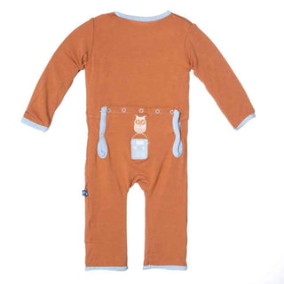 Bamboo Applique Coverall Romper- Copper Owl Baby & Toddler Sleepwear
