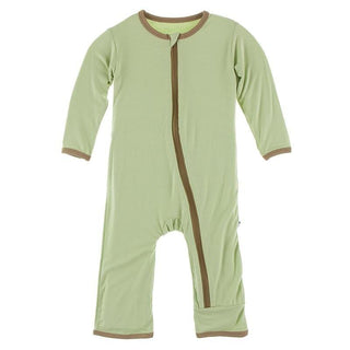 Bamboo Applique Coverall with Zipper - Field Green Football Baby & Toddler Sleepwear