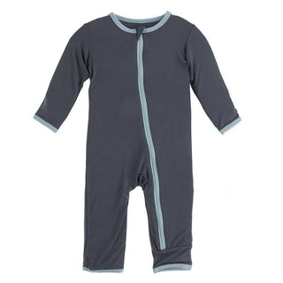 Bamboo Applique Coverall with Zipper - Stone Paddles and Canoe Baby & Toddler Sleepwear