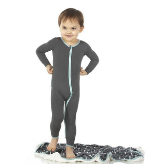 Bamboo Applique Coverall with Zipper - Stone Paddles and Canoe Baby & Toddler Sleepwear