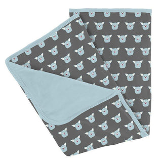 Baby Boys Print Bamboo Stroller Blanket - Pewter Furry Friends Swaddling & Receiving Blankets