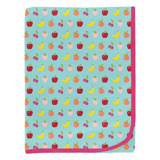 Baby Girls Print Bamboo Swaddling Blanket - Summer Sky Mini Fruit Swaddling Blankets