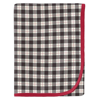 Baby Print Bamboo Swaddling Blanket, Midnight Holiday Plaid - One Size Swaddling Blankets